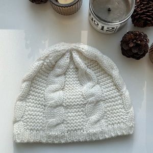 White Cable-Knit Hat